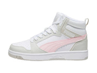 Tenis PUMA Rebound V6 Mid Blancos y Rosas para Niña