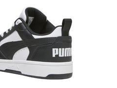 Tenis PUMA Rebound V6 Lo Blanco y Negro para Niño