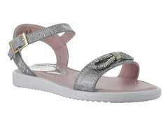 Sandalias Viris Marfil Plata para Niña