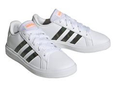 Tenis Adidas Grand Court 2.0 K Blanco y Naranja para Niño
