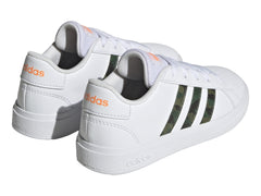 Tenis Adidas Grand Court 2.0 K Blanco y Naranja para Niño