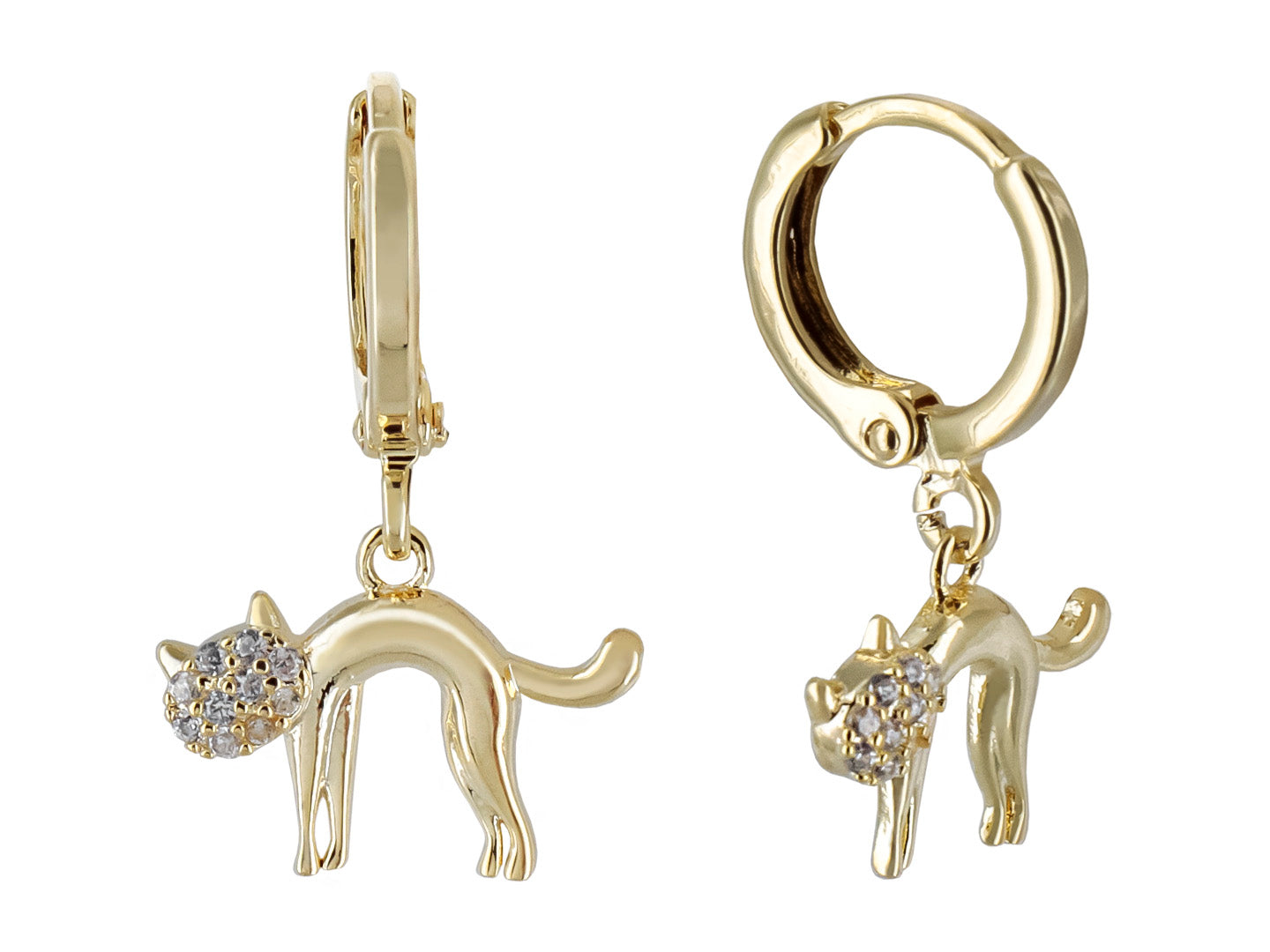 Pendientes Unlimited Arete Gatito Dordados Km097