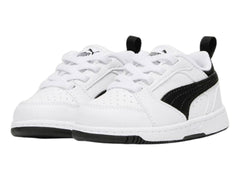 Tenis PUMA Rebound V6 Lo AC Blanco y Negro para Niño