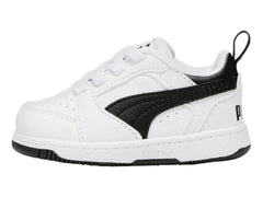 Tenis PUMA Rebound V6 Lo AC Blanco y Negro para Niño