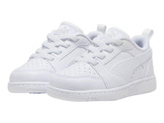 Tenis PUMA Rebound V6 Lo AC Blanco y Gris para Niño