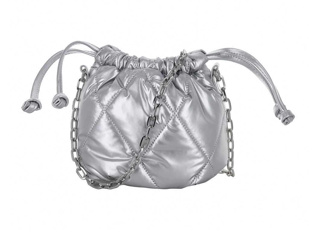 Bolsa de Hombro Ferretina Lola Diamante Plata para Mujer