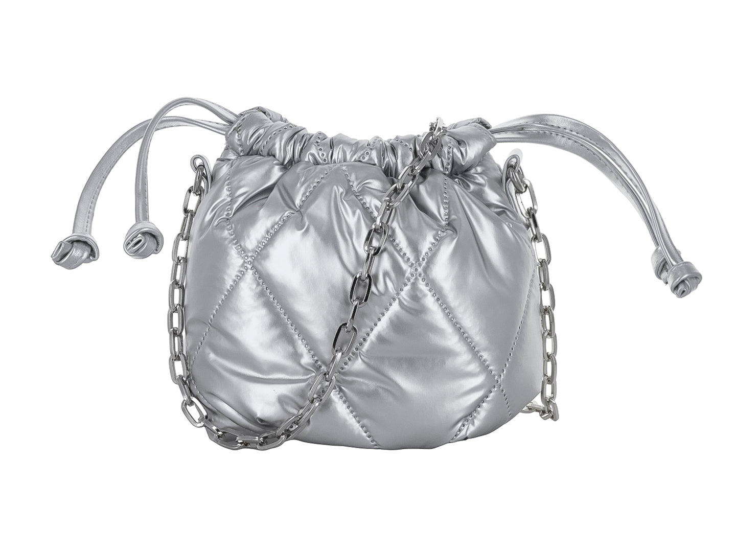 Bolsa de Hombro Ferretina Lola Diamante Plata para Mujer