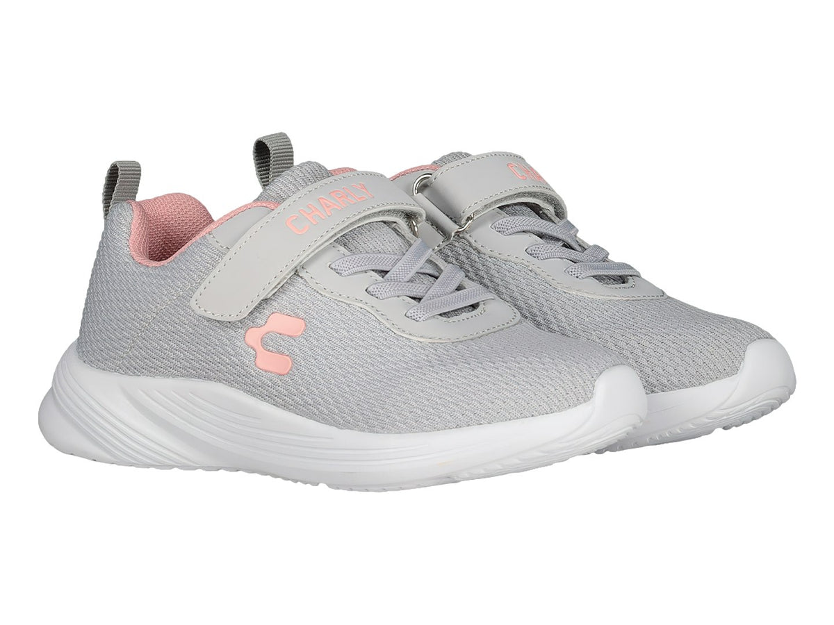 Tenis Charly Gris y Coral para Niña