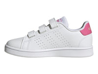 Tenis Adidas Advantage CF C Blanco y Rosa para Niña