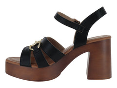 Sandalias Roze Negro Plataforma para Mujer