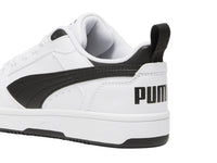 Tenis PUMA Rebound V6 Lo Blanco y Negro para Niño