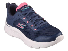 Tenis Skechers Go Walk Flex Azul Marino y Coral para Mujer