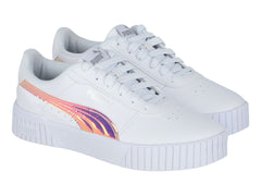 Tenis PUMA Carina 2.0 Holo Blanco y Plata para Niña