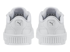 Tenis PUMA Carina 2.0 Blanco y Plata para Niña