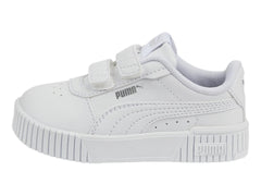 Tenis PUMA Carina 2.0 Blanco y Plata para Niña