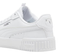 Tenis PUMA Carina 2.0 Lux Blanco y Plata para Mujer