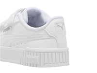 Tenis PUMA Carina 2.0 V Blanco y Plata para Niña