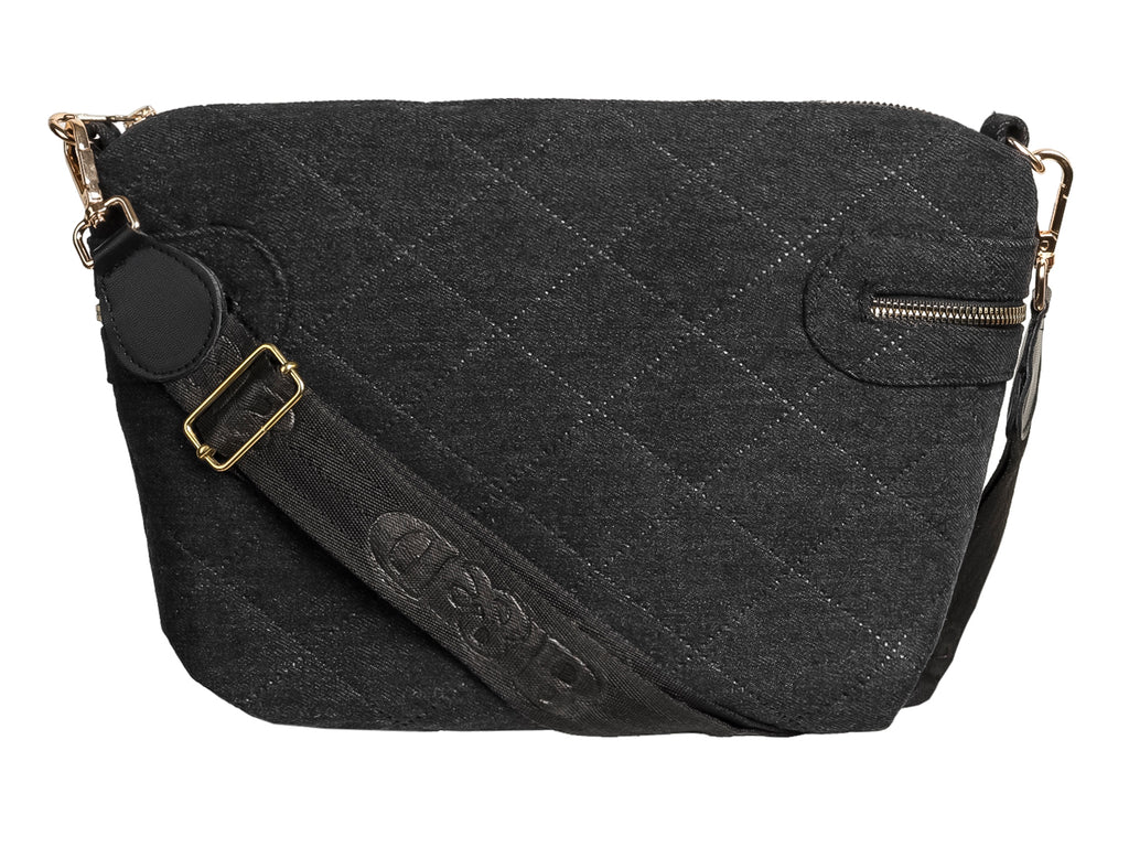 Bolso de Hombro Ferretina Bimba Rombo Negro para Mujer