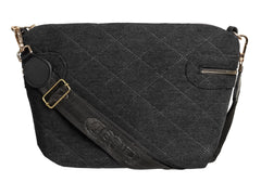 Bolso de Hombro Ferretina Bimba Rombo Negro para Mujer