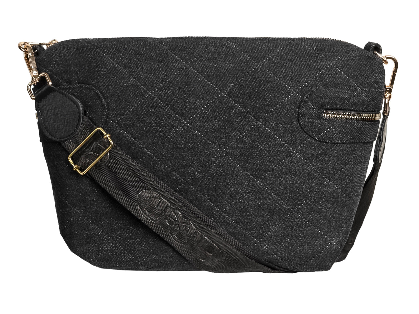 Bolso de Hombro Ferretina Bimba Rombo Negro para Mujer