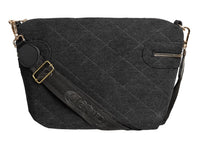 Bolso de Hombro Ferretina Bimba Rombo Negro para Mujer