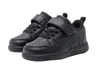 Tenis PUMA Rebound V6 Lo Negro y Gris para Niño