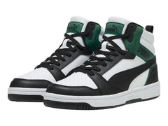 Tenis PUMA Rebound V6 Blanco, Negro y Vino