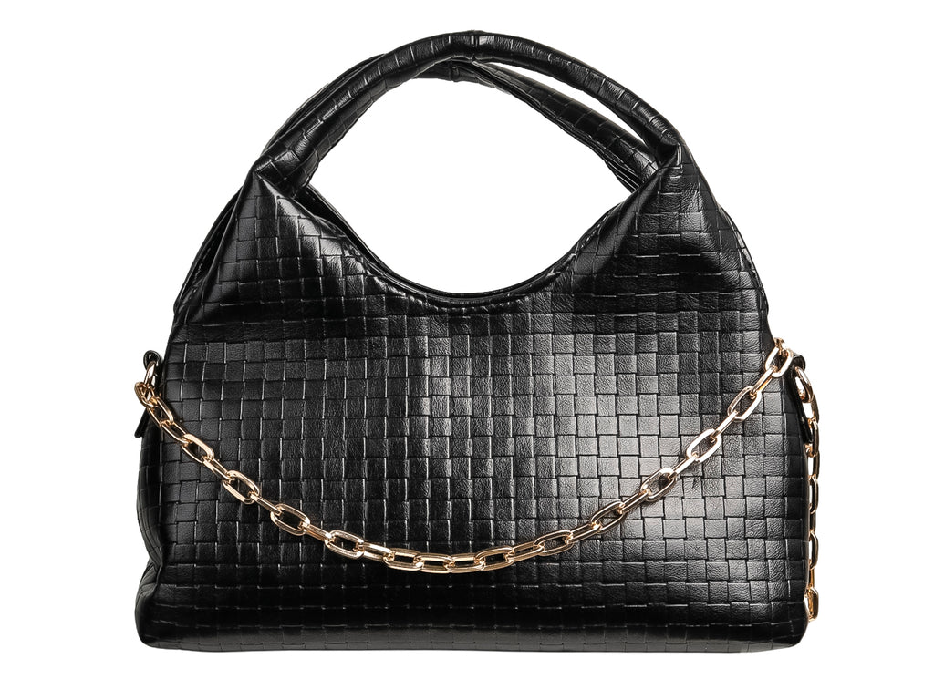 Bolsa de Hombro Ferretina Grabado Negro para Mujer