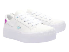 Tenis Lacoste Ziane Platform Blanco y Rosa para Mujer