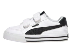 Tenis PUMA Court Classic Vulc Blanco y Negro para Niño