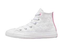 Tenis Converse Chuck Taylor All Star Sparkle Blanco y Rosa para Niña