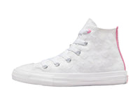 Tenis Converse Chuck Taylor All Star Sparkle Blanco y Rosa para Niña