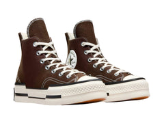 Tenis Converse Chuck 70 Plus HI Café y Negro para Mujer