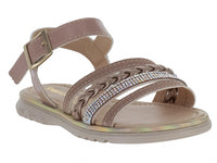 Sandalias Trencitas Charol Nutty Beige para Niña