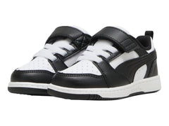 Tenis PUMA Rebound V6 Lo Blanco y Negro para Niño