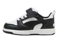 Tenis PUMA Rebound V6 Lo Blanco y Negro para Niño