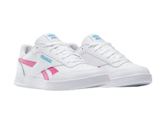 Tenis Reebok Court Advance Blancos con Rosa y Azul para Mujer