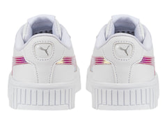 Tenis PUMA Carina 2.0 Holo Blanco y Plata para Niña