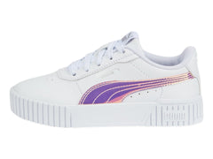 Tenis PUMA Carina 2.0 Holo Blanco y Plata para Niña