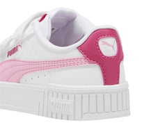 Tenis PUMA Carina 2.0 V Blanco y Rosa para Niña