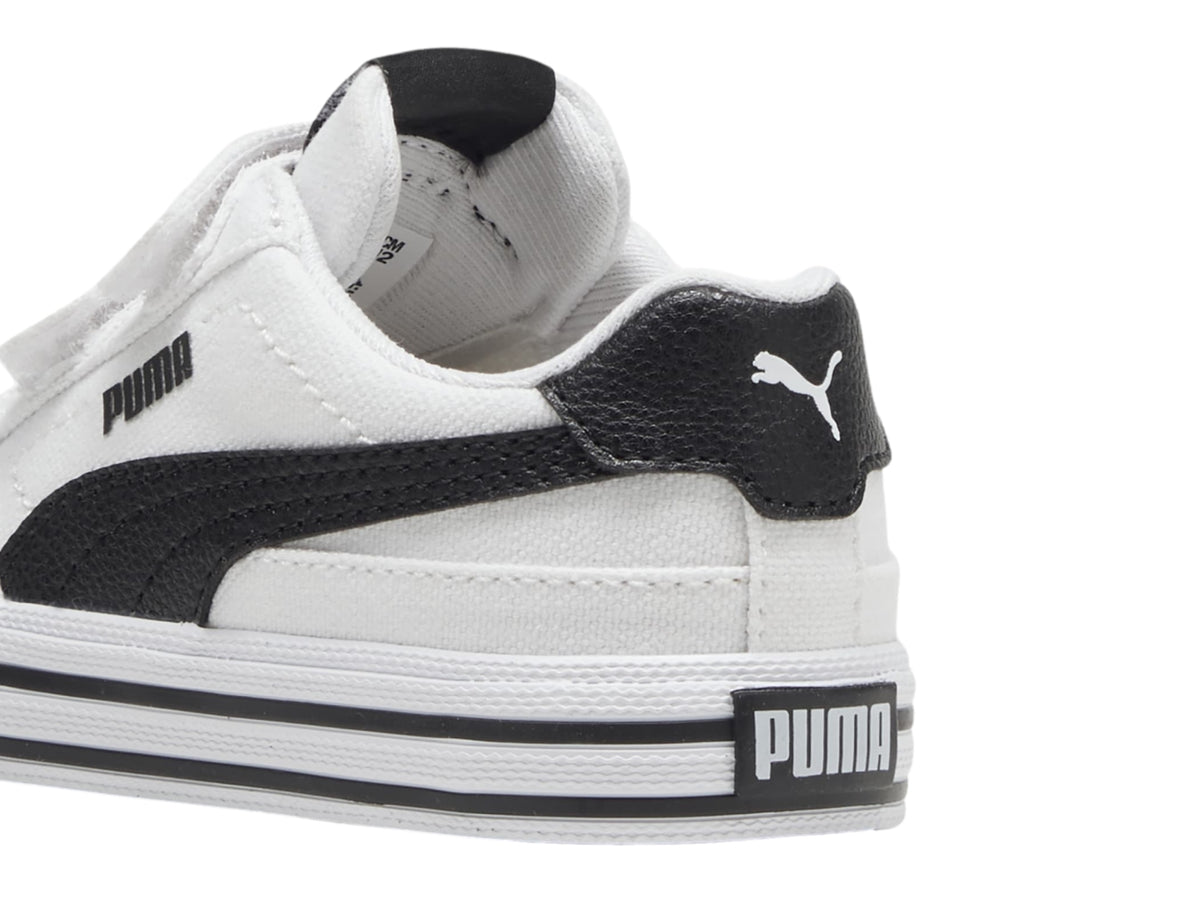 Tenis PUMA Court Classic Vulc Blanco y Negro para Niño