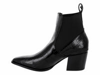 Botines Diana Denisse Negro Charol Caimán para Mujer