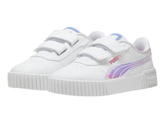 Tenis PUMA Carina 2.0 Deep Dive Blanco, Azul y Rosa para Niña
