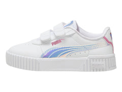 Tenis PUMA Carina 2.0 Deep Dive Blanco, Azul y Rosa para Niña