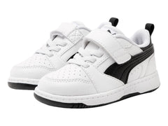 Tenis PUMA Rebound V6 Lo Blanco y Negro para Niño