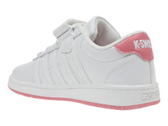 Tenis K-Swiss West Court Blanco y Coral para Niña