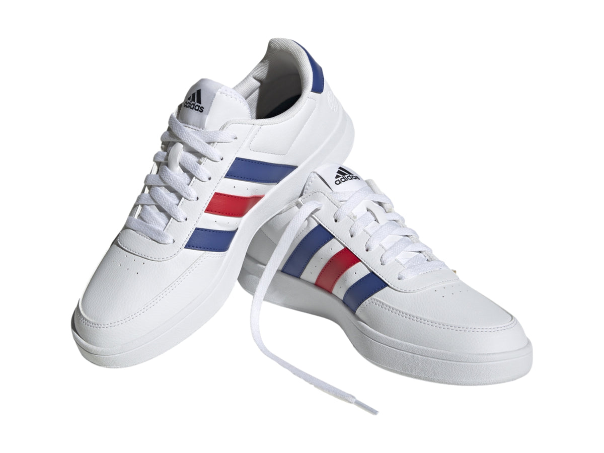 Tenis Adidas Breaknet 2.0 Blancos con Azul y Rojo para Hombre