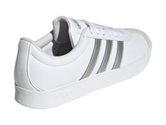 Tenis Adidas VL Court Base Blancos y Plateados para Mujer