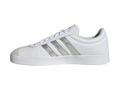 Tenis Adidas VL Court Base Blancos y Plateados para Mujer