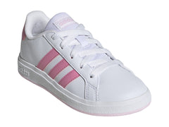 Tenis Adidas Grand Court 2.0 Blanco y Rosa para Niña